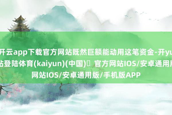 开云app下载官方网站既然巨额能动用这笔资金-开yun体育官方网站登陆体育(kaiyun)(中国)❥官方网站IOS/安卓通用版/手机版APP
